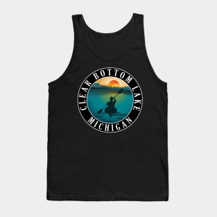 Clear Bottom Lake Kayaking Michigan Sunset Tank Top